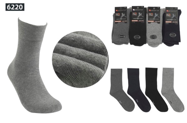 5 Paar Herrensocken - einfarbig, breiter Bund, THERMO OHNE GUMMIBUND
