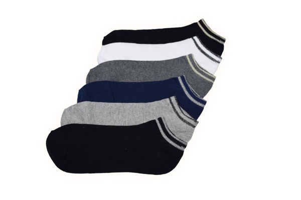 6 pairs of women's low-cut socks - lurex stripes, solid colour