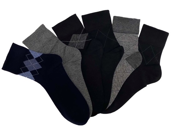 6 pairs of men's socks - elegant, WITHOUT ELASTIC, wide cuff