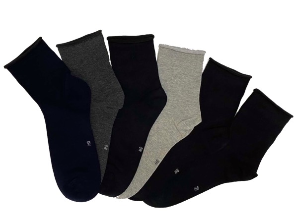 6 pairs of men's socks - solid colour, WITHOUT ELASTIC, ANTIBACTERIAL