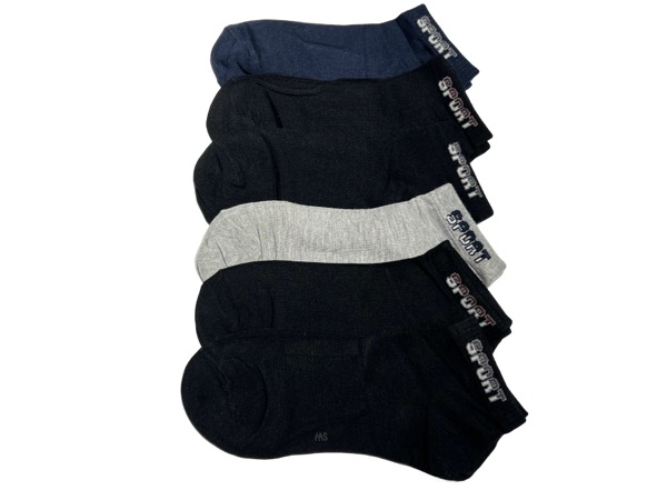 6 pairs of men's low-cut socks - solid colour, sport, BAMBOO
