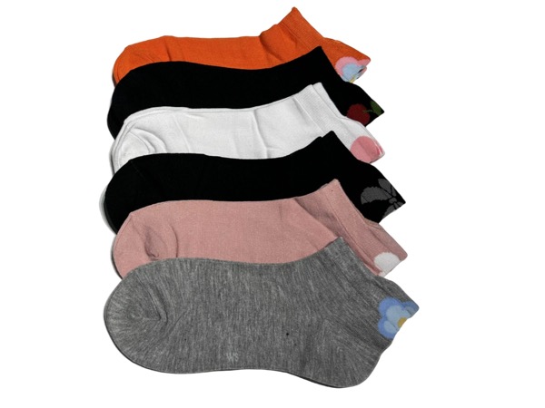 6 pairs of women's low-cut socks - colourful, BAMBOO