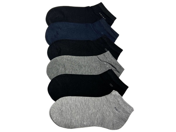 6 pairs of men's low-cut socks - solid colour, BAMBOO