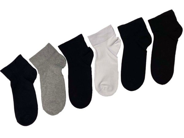 6 pairs of men's mid-calf socks - solid colour, WITHOUT ELASTIC, wide cuff