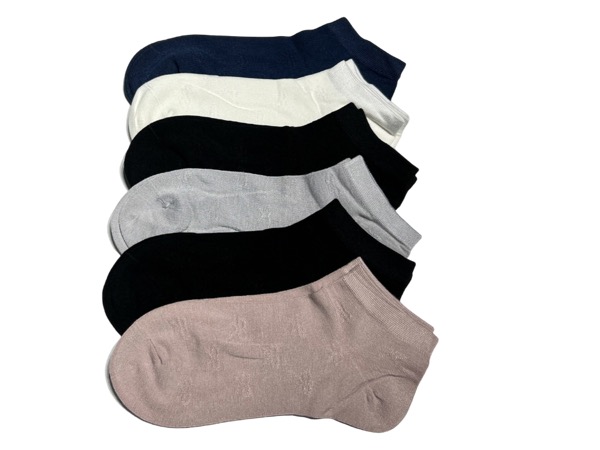 6 pairs of women's low-cut socks - colourful, bows