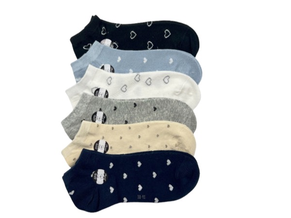6 pairs of women's low-cut socks - hearts